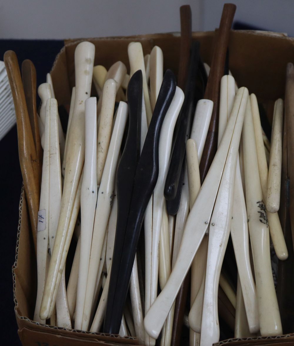 A collection of ivory treen and bone glove stretchers, late 19th/early 20th century